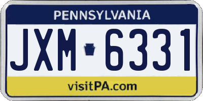 PA license plate JXM6331