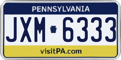 PA license plate JXM6333