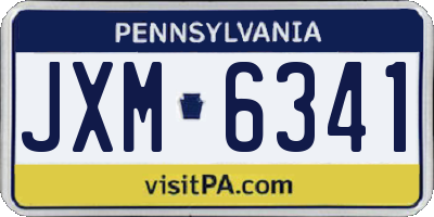 PA license plate JXM6341