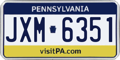 PA license plate JXM6351