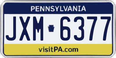 PA license plate JXM6377