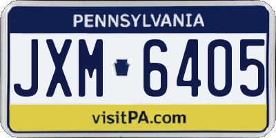 PA license plate JXM6405