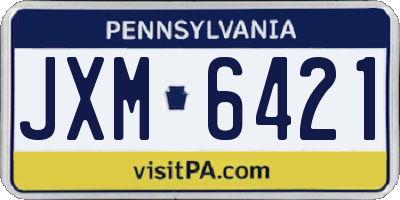 PA license plate JXM6421