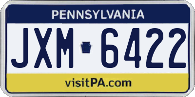 PA license plate JXM6422
