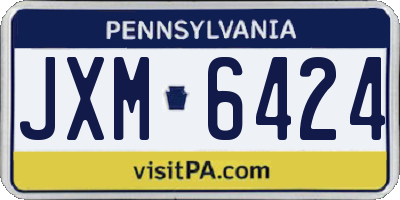 PA license plate JXM6424