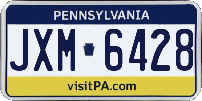 PA license plate JXM6428