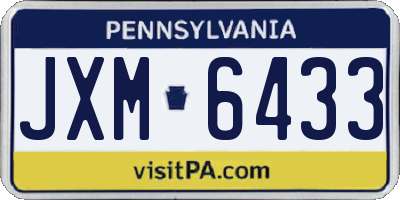 PA license plate JXM6433