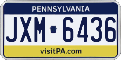 PA license plate JXM6436