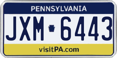 PA license plate JXM6443