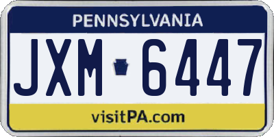 PA license plate JXM6447