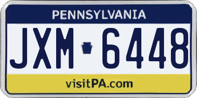 PA license plate JXM6448