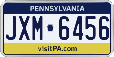 PA license plate JXM6456