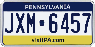 PA license plate JXM6457