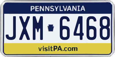 PA license plate JXM6468