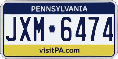 PA license plate JXM6474