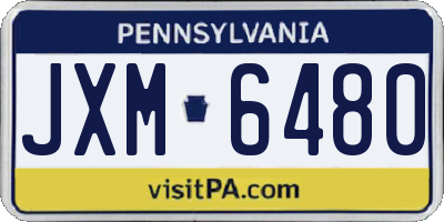 PA license plate JXM6480