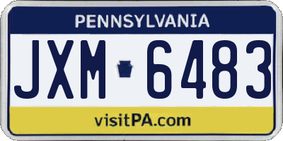 PA license plate JXM6483