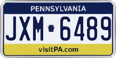 PA license plate JXM6489