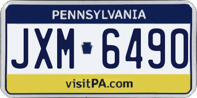 PA license plate JXM6490