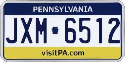 PA license plate JXM6512