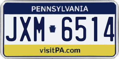 PA license plate JXM6514