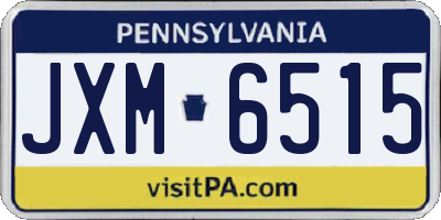 PA license plate JXM6515