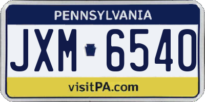 PA license plate JXM6540