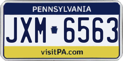 PA license plate JXM6563