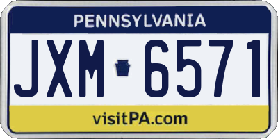 PA license plate JXM6571
