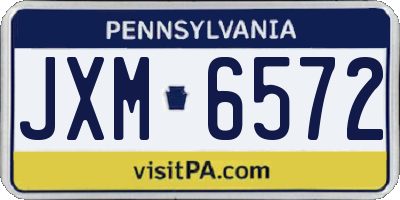PA license plate JXM6572