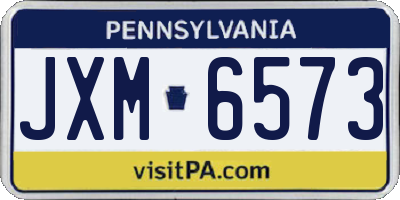 PA license plate JXM6573