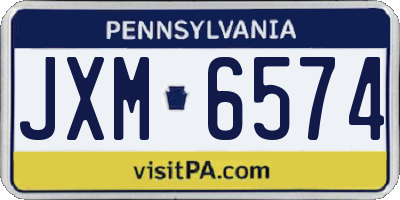 PA license plate JXM6574