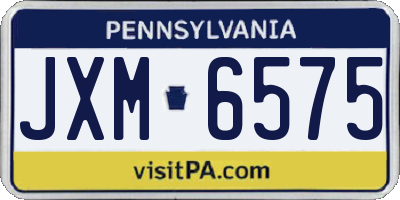 PA license plate JXM6575