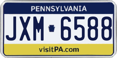 PA license plate JXM6588