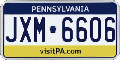 PA license plate JXM6606