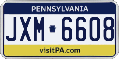 PA license plate JXM6608