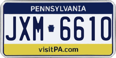 PA license plate JXM6610