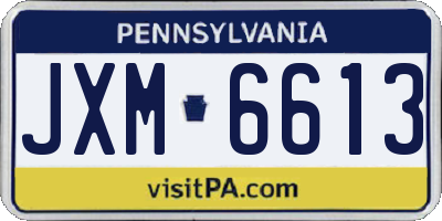 PA license plate JXM6613