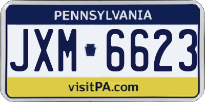 PA license plate JXM6623