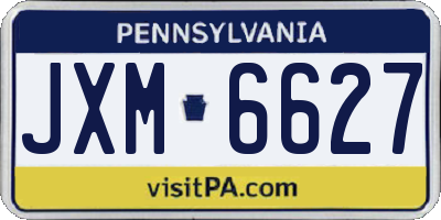 PA license plate JXM6627
