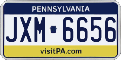 PA license plate JXM6656