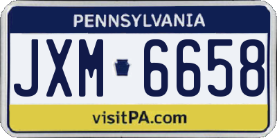PA license plate JXM6658