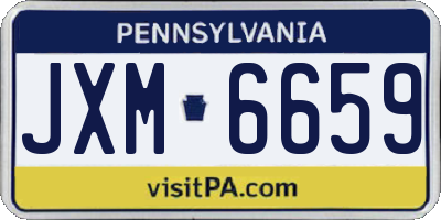 PA license plate JXM6659