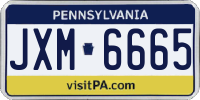 PA license plate JXM6665