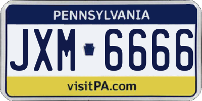 PA license plate JXM6666