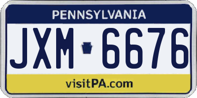 PA license plate JXM6676