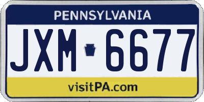 PA license plate JXM6677