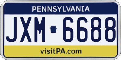 PA license plate JXM6688