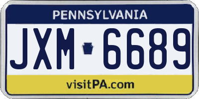 PA license plate JXM6689