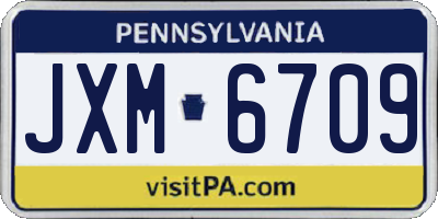 PA license plate JXM6709